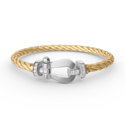 [Lumina]FORCE LARGE HORSESHOE HALF DIAMOND BRACELET SILVER