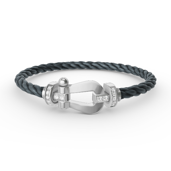 [Lumina]FORCE LARGE HORSESHOE HALF DIAMOND BRACELET SILVER