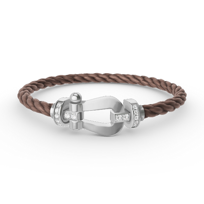 [Lumina]FORCE LARGE HORSESHOE HALF DIAMOND BRACELET SILVER