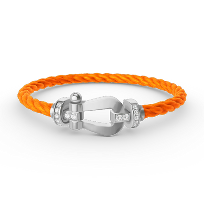 [Lumina]FORCE LARGE HORSESHOE HALF DIAMOND BRACELET SILVER