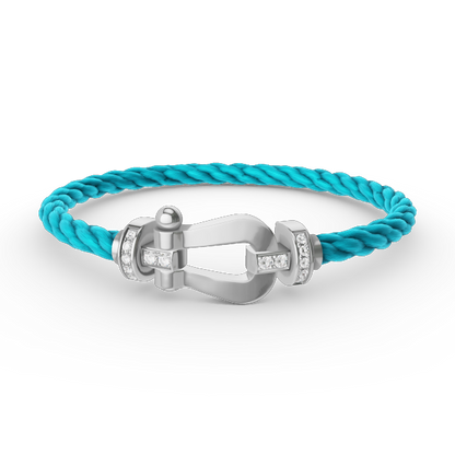 [Lumina]FORCE LARGE HORSESHOE HALF DIAMOND BRACELET SILVER