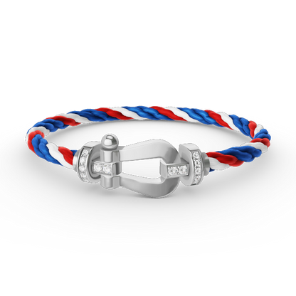 [Lumina]FORCE LARGE HORSESHOE HALF DIAMOND BRACELET SILVER