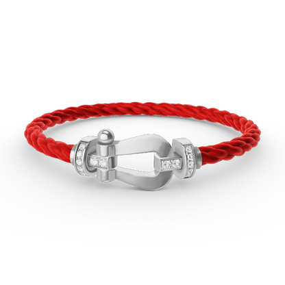 [Lumina]FORCE LARGE HORSESHOE HALF DIAMOND BRACELET SILVER