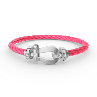 [Lumina]FORCE LARGE HORSESHOE HALF DIAMOND BRACELET SILVER