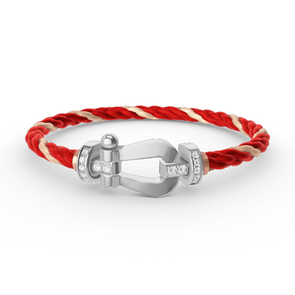 [Lumina]FORCE LARGE HORSESHOE HALF DIAMOND BRACELET SILVER