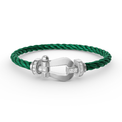 [Lumina]FORCE LARGE HORSESHOE HALF DIAMOND BRACELET SILVER
