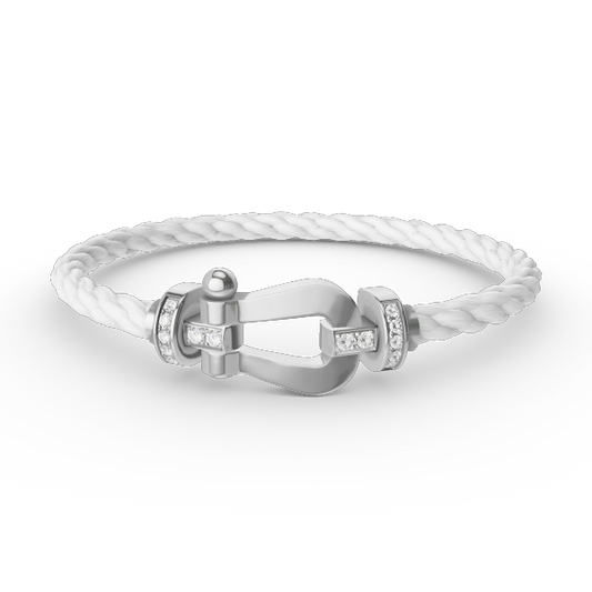 [Lumina]FORCE LARGE HORSESHOE HALF DIAMOND BRACELET SILVER