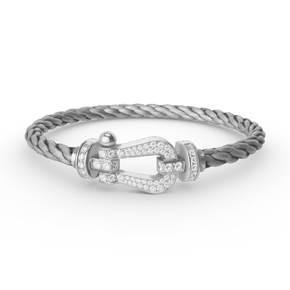 [Lumina]FORCE LARGE HORSESHOE FULL DIAMOND BRACELET SILVER