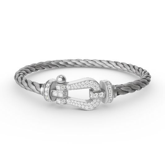 [Lumina]FORCE LARGE HORSESHOE FULL DIAMOND BRACELET SILVER