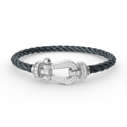 [Lumina]FORCE LARGE HORSESHOE FULL DIAMOND BRACELET SILVER