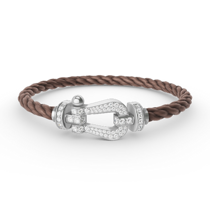 [Lumina]FORCE LARGE HORSESHOE FULL DIAMOND BRACELET SILVER