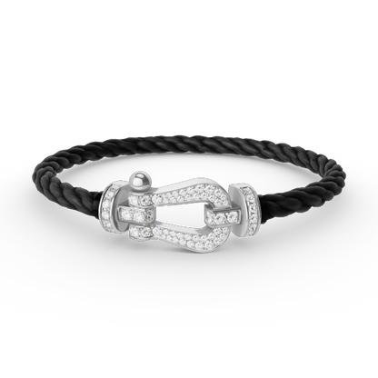 [Lumina]FORCE LARGE HORSESHOE FULL DIAMOND BRACELET SILVER